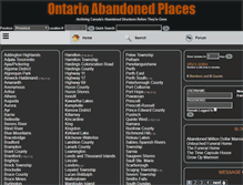 Tablet Screenshot of ontarioabandonedplaces.com